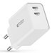 Tech Protection 35-Watt-USB-C-Ladegerät mit 2 Anschlüssen, weiß