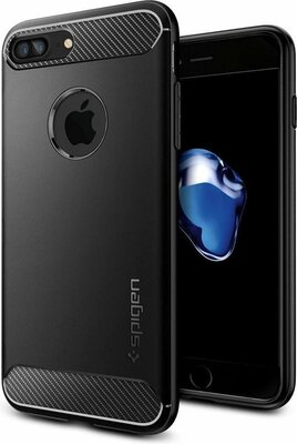 Spigen Rugged Armor iPhone 8 Plus / iPhone 7 Plus hoesje Zwart
