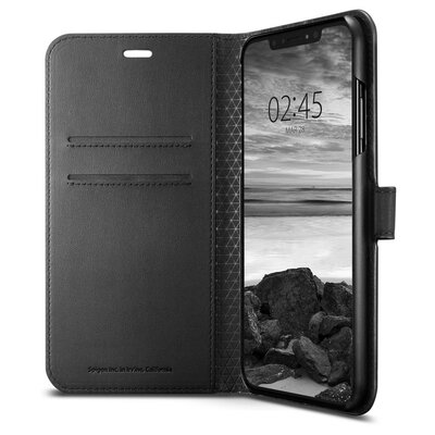 Spigen Wallet iPhone XS Max hoesje Zwart