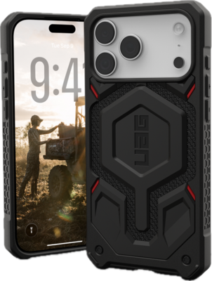 UAG Monarch Pro iPhone 17 Pro hoesje kevlar zwart
