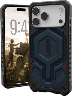 UAG Monarch Pro iPhone 17 Pro hoesje kevlar blauw