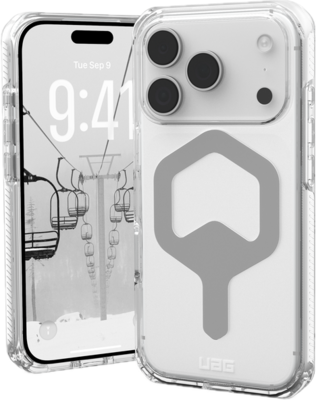 UAG Plyo MagSafe iPhone 17 Pro hoesje doorzichtig zilver