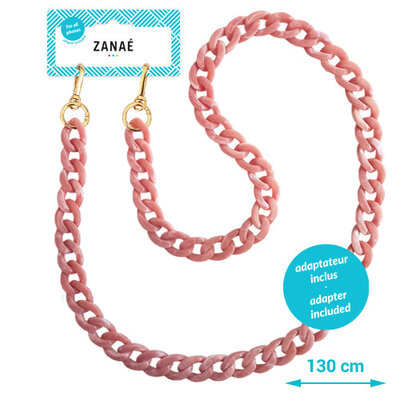 Zanae Mineral telefoon draagkoord ketting roze