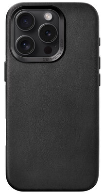 Woodcessories Bio leren MagSafe iPhone 16 Pro Max hoesje zwart
