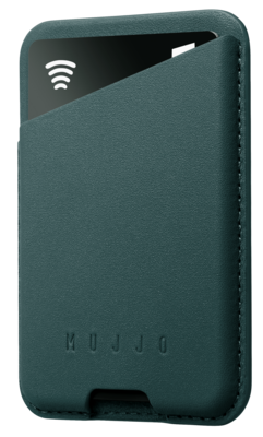 Mujjo leren MagSafe Card Wallet hoesje livid groen