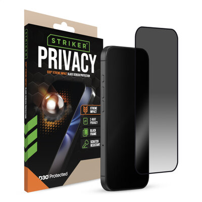 Striker D30 Xtreme Impact Privacy iPhone 17 Pro glazen screenprotector
