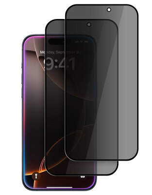 TechProtection Privacy Glass Fit iPhone 17 Pro / iPhone 17 screenprotector 2 pack