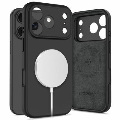 TechProtection Silicone MagSafe iPhone 17 Pro hoesje zwart