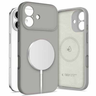 TechProtection Silicone MagSafe iPhone 17 hoesje grijs
