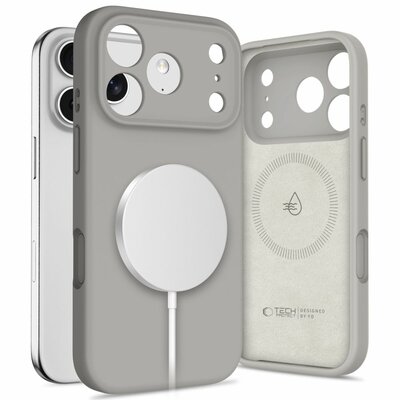 TechProtection Silicone MagSafe iPhone 17 Pro hoesje grijs