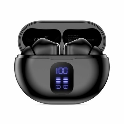 TechProtection UltraBoost Pro draadloze bluetooth oordopjes zwart