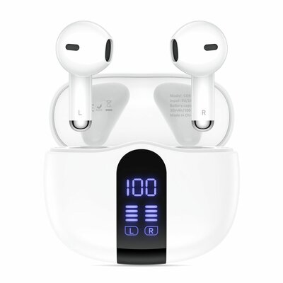 TechProtection UltraBoost draadloze bluetooth oordopjes wit