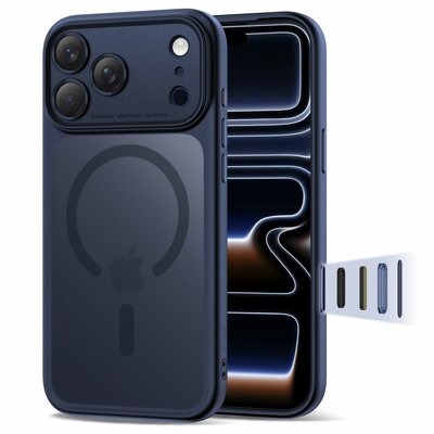 TechProtection Hybrid MagSafe iPhone 17 Pro hoesje blauw met camera control