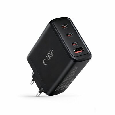 TechProtection GaN 4 poort 120 watt USB-C oplader zwart