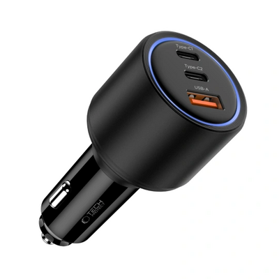 TechProtection CC08 3 poort USB-C en USB-A autolader 130 watt