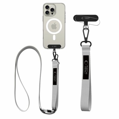 TechProtection Rope universeel crossbody draagkoord voor elke telefoon grijs