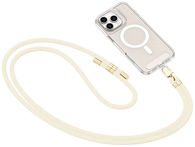 TechProtection Crossbody universeel draagkoord voor elke telefoon beige / goud