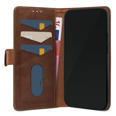 Mobilize leren Wallet iPhone 17 Pro hoesje bruin