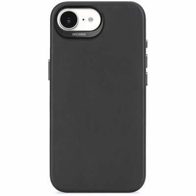 Decoded leren backcover iPhone 17e / 16e hoesje zwart