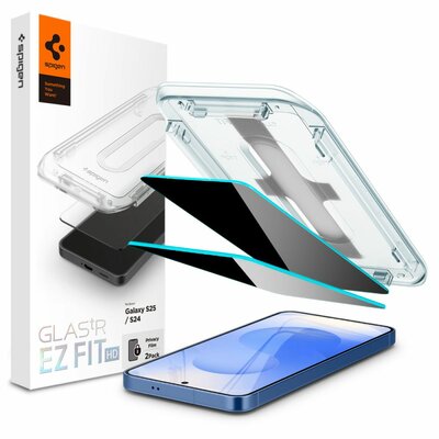 Spigen GlastR EZ Fit Privacy Galaxy S25 / S24 glazen screenprotector 2 pack
