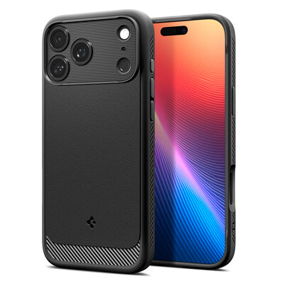 Spigen Rugged Armor MagSafe iPhone 17 Pro hoesje zwart