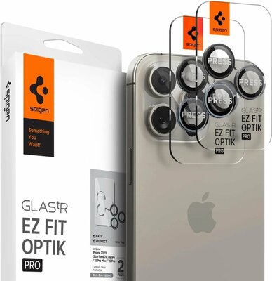 Spigen Optik EZ Fit iPhone 15 Pro / iPhone 15 Pro Max camera beschermer 2 pack zero one