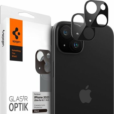 Spigen Optik iPhone 15 / iPhone 15 Plus camera beschermer zwart 2 pack 