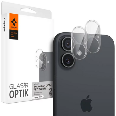 Spigen Optik iPhone 16 / iPhone 16 Plus camera beschermer 2 pack transparant