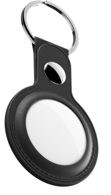 KeyBudz AirTag Leather Keyring hanger zwart