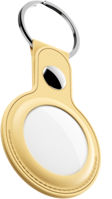 KeyBudz AirTag Leather Keyring hanger geel