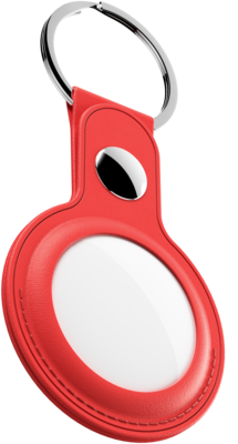 KeyBudz AirTag Leather Keyring hanger rood