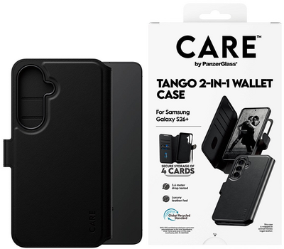 PanzerGlass CARE 2 in 1 Wallet MagSafe Galaxy S26+ Plus hoesje zwart