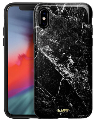 LAUT Huex Marble iPhone Xs Max hoesje Zwart