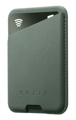 Mujjo leren MagSafe Card Wallet hoesje green smoke