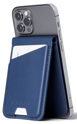 Mujjo MagSafe wallet stand hoesje blauw