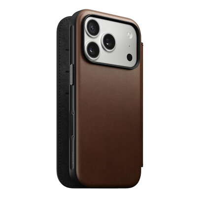 Nomad Modern Leather Folio iPhone 17 Pro Max hoesje bruin