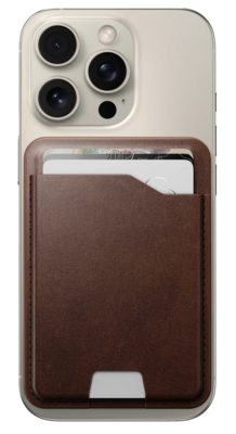 Nomad Horween Leather MagSafe wallet hoesje met Find My tracker bruin