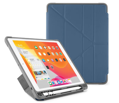 Pipetto Shield Pencil Origami iPad 2019 10,2 inch hoesje Navy