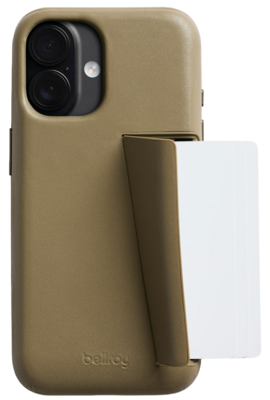Bellroy Card iPhone 17 wallet hoesje khaki