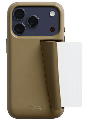 Bellroy Card iPhone 17 Pro Max wallet hoesje khaki