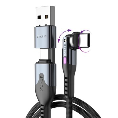 Statik PowerPivot USB-C naar USB-C kabel 100 cm zwart