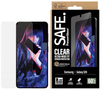 PanzerGlass SAFE Ultra Wide Fit Galaxy S26 screenprotector