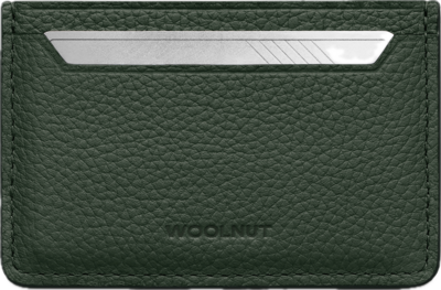 Woolnut leren pasjeshouder groen