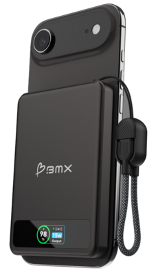 BMX SolidSafe 5 K MagSafe solid-state powerbank 5000 mAh zwart