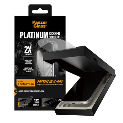 PanzerGlass Platinum iPhone 18 Pro Max glazen screenprotector fastfit