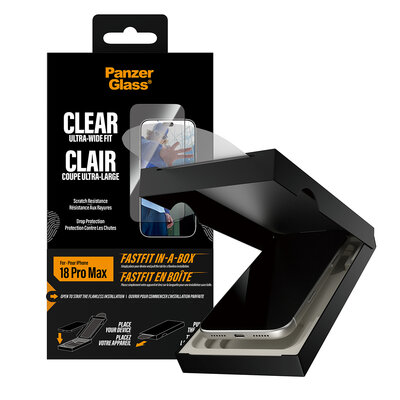 PanzerGlass Ultra Wide Fit iPhone 18 Pro Max glazen screenprotector fastfit