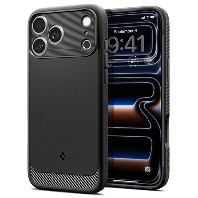 Spigen Rugged Armor MagSafe iPhone 18 Pro hoesje zwart 