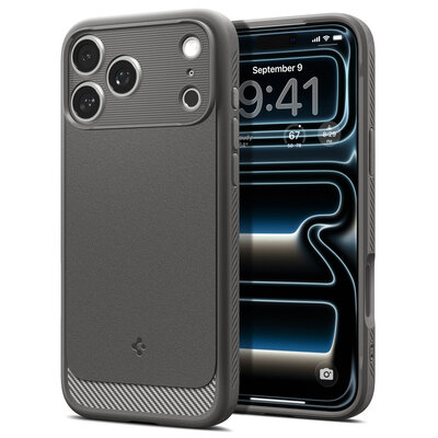Spigen Rugged Armor MagSafe iPhone 18 Pro hoesje grijs 