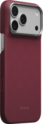 PITAKA Edge iPhone 18 Pro hoesje Argyle burgundy 