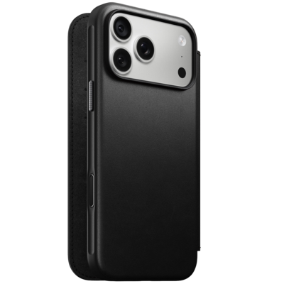 Nomad Modern Leather Folio iPhone 18 Pro hoesje zwart